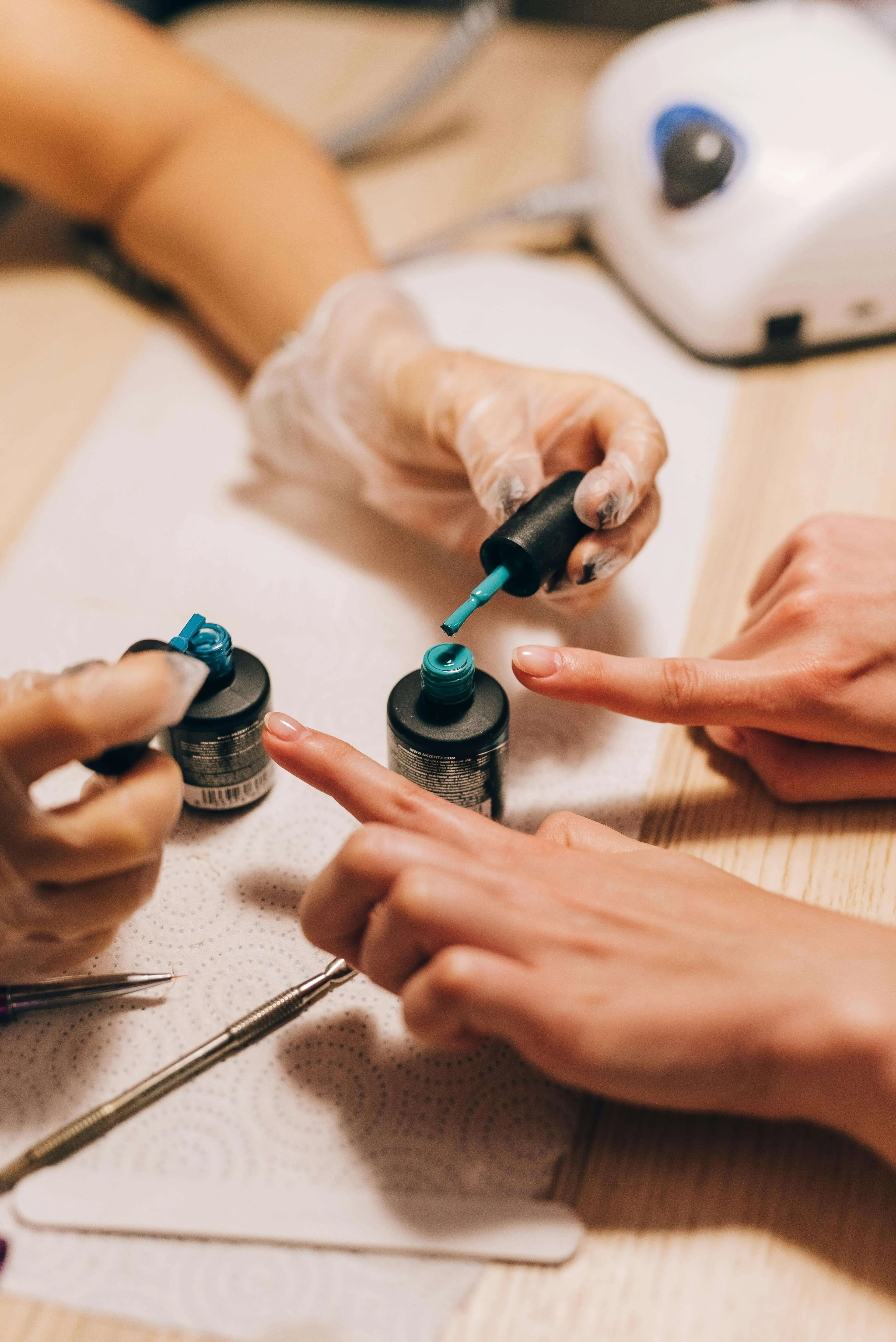 Gel polish and regular polish manicure comparison